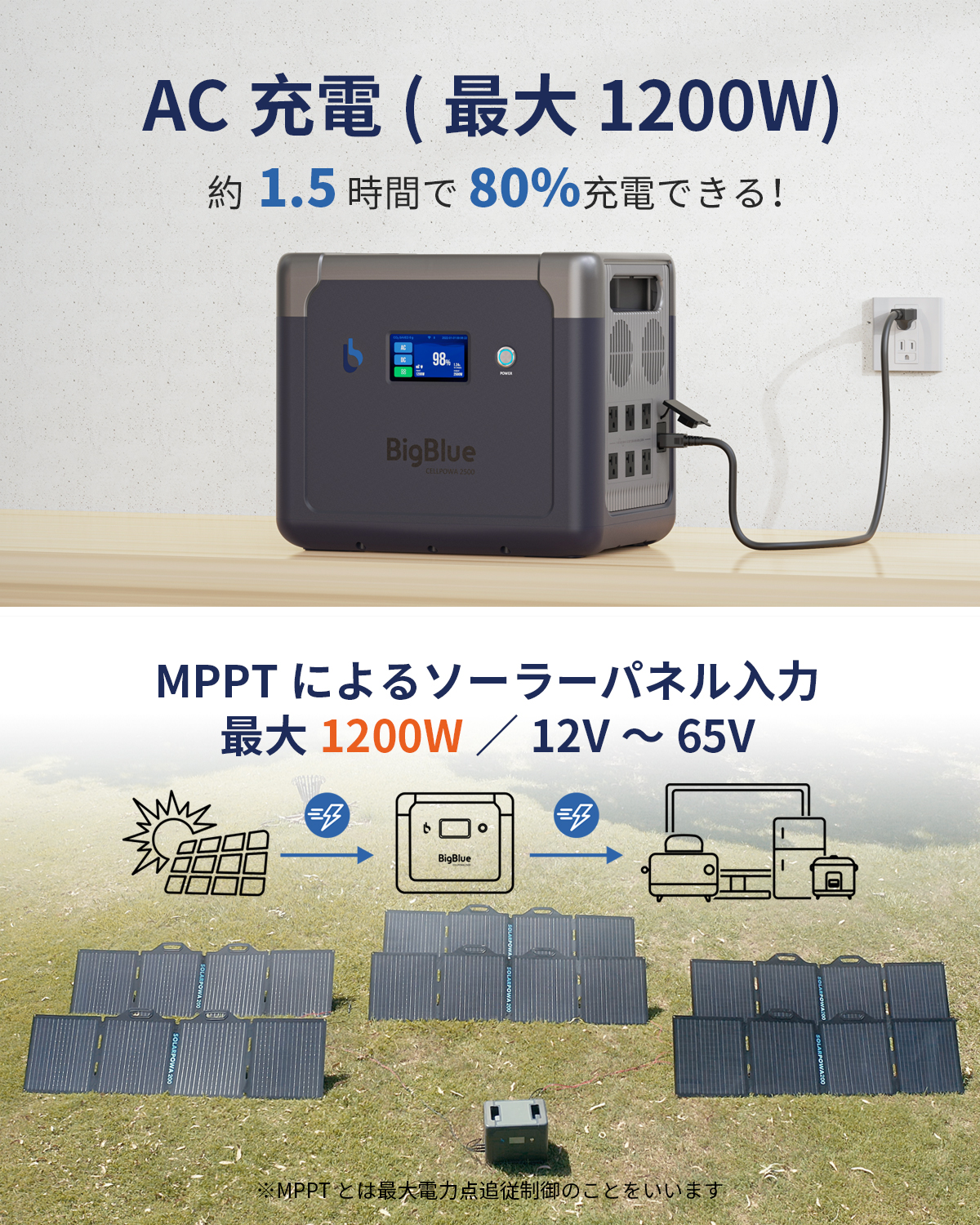 CellPowa2500 様々な充電方式